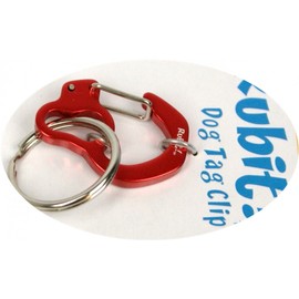 Small Curve Aluminum Dog Tag Clip - Red