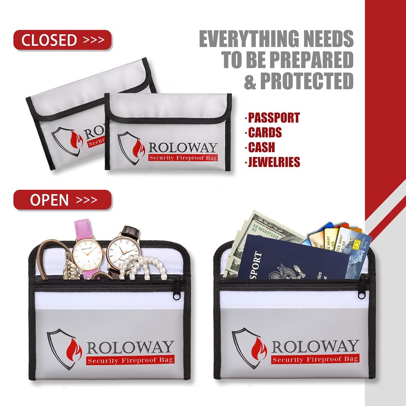 Small Fireproof Bag (12.7 x 20.3 cm), Fireproof Money Bag
