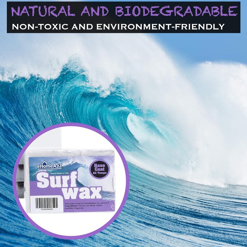 EHOMEA2Z Surfboard Wax Basecoat Bundle with Sticky Bumps Warm Tropical
