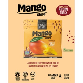GenFruit Mango Chips | Vacuum Cooked, Dried Fruit Snack | Naturally Sweet & Crispy | Vegan, Gluten Free, No Added Sugar, No Preservatives | 1.41 oz (8pk)
