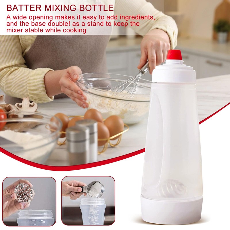 lbxtswpl Pancake Batter Dispenser, 2PCS Hand Batter Dispenser, Batter Mixer