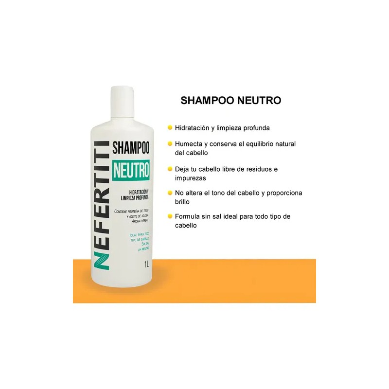 Shampoo Neutro Para Limpieza Profunda Profesional 1l Sin Sal