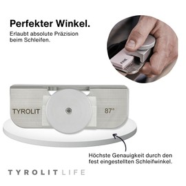 Tyrolit Life Ski and Snowboard Edge Sander Stainless Steel with 87° Grinding Angle - Edge Tuner for Sharpest Snow Board and Ski Edges Like Ski Service - Edge File for Repair of Ski Surfaces