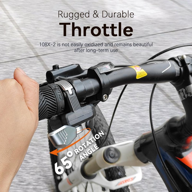 HUDAMZKY EBike Thumb Throttle 24V,36V,48V,52V,60V 108X-2 Left Thumb Throttle Speed