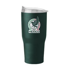 Logo Brands Mexico Men's National Soccer 30 oz Tumbler -Powder Coated-Stainless Steel– Leak-Resistant, Keeps Drinks Hot/Cold For Hours – Everyday Use