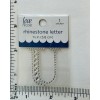 Love Nicole Letter U Rhinestone Sticker 1.5" Clear Silver Glitter