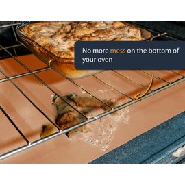 Copper Oven Liners for Bottom of Oven - 3 Pack Large Heavy Duty Mats, 16.25”x23” Non-Stick Reusable Liner for Electric, Gas, Toaster Ovens, Grills - BPA & PFOA Free Oven Cleaning Kitchen Accessory