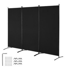 Happybuy 3 - Panel Folding Room Divider, a Portable Privacy Screen. Ideal for Office, Bedroom, and Study, it Offers a Stylish Way to Separate Space. Black
