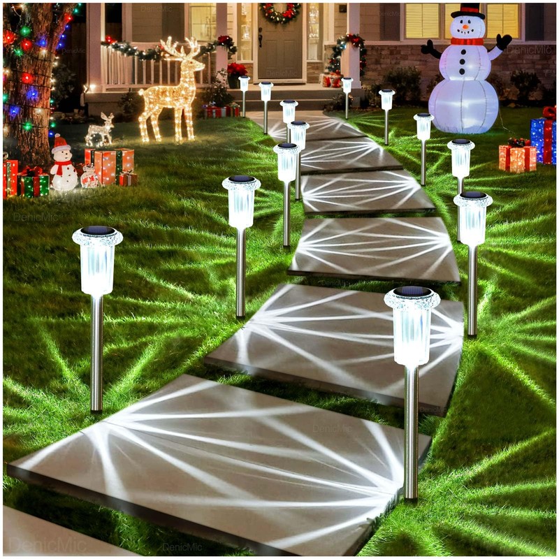 DenicMic Solar Lights Outdoor 15 Pack Waterproof 6000K Cold White