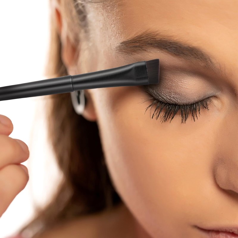 12 Pcs Flat Eyeliner Brush Angled Eyebrow Eyeliner Brush Set