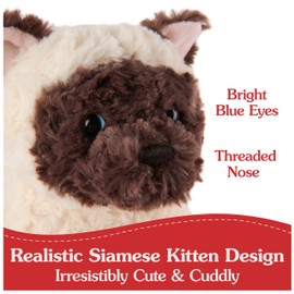GUND Bootsie Siamese Kitten Plush Toy, Premium Cat Stuffed Animal for Ages 1 and Up, Cream/Brown, 9”