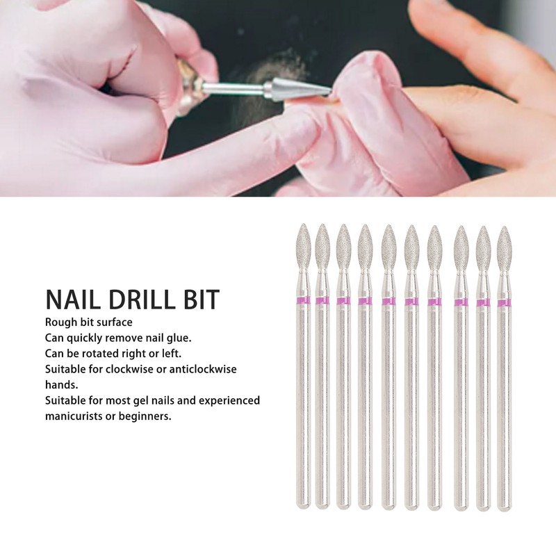 50pcs Flame Nail Drill Bit Carborundum Cuticle Remover Bits Kit