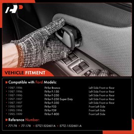 A-Premium - Interior Metal Door Handle Front Rear Left Driver Side - Compatible with 1987-1997 Ford F150 F250 F350 Bronco F53 F59 F800 - Replace# E7TZ-1522601-A, E7TZ1522601A