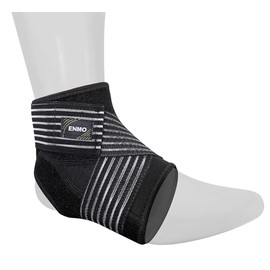 Enmo Adjustable Ankle Support - One Size, Breathable, For Sprain Ankle, Strains, Ankle Injury, Injury Recovery, Joint Pain, Arthritis, Open Heel Design, For Sports