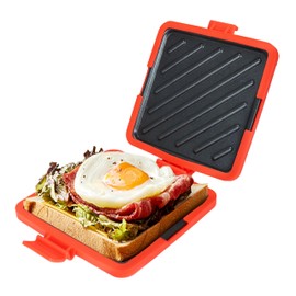 Microwave Toastie Sandwich Maker,Micro Munchy Microwave Toastie Maker, Versatile Small Toaster, Easy to Clean and Store, Perfect for Cooking Breakfast, Grilled Cheese, Snacks (Red)