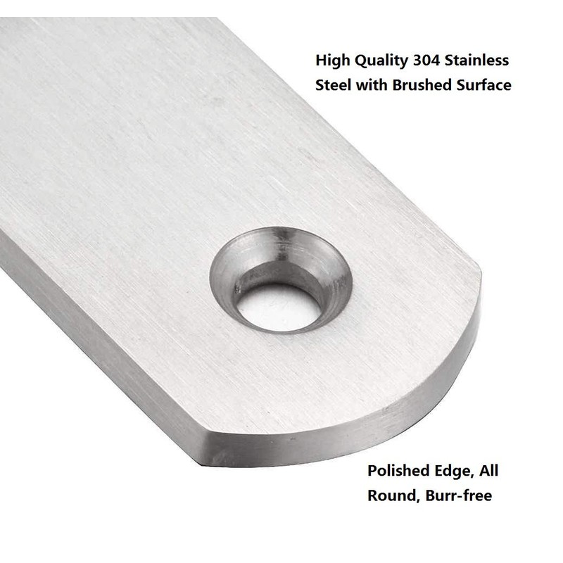 Hyber&Cara 6 Pack Heavy Duty Right Angle Bracket Stainless Steel