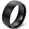 8mm Brushed Matte Black Solid Titanium Ring Wedding Band (9)