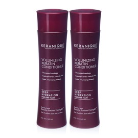 Keranique Deep Hydration Volumizing Keratin Conditioner, 8 Ounce (2 Pack)