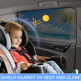 ZATOOTO Car Shades for Back Windows Baby, Car Window Shades Magnetic Mesh Sun Shade for Car Window Car Shade Protection from Heat and UV for Sleeping Camping