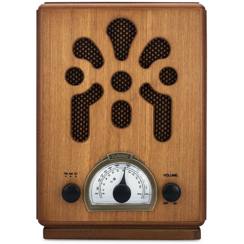 ClearClick Classic Vintage Retro Style Handmade Wooden AM/FM Radio w/