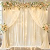 Wish Care 10x10ft Champagne Backdrop Curtains with Lights String for