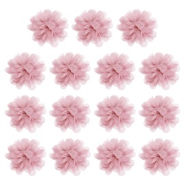 YELARXI Chiffon Flowers, Sewing Fabric Appliques, Chiffon Flowers Appliques - Fitting for (Women/DIY Crafts/Headbands/Hair Accessories/Wedding/Party/Corsage) 2 Inch & 15 Pack & Dark Pink