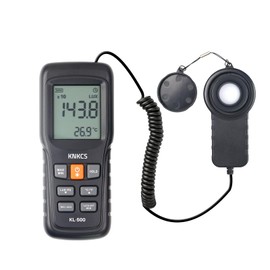 KNKCS Digital Lux Meter, 0-200,000 Light Meter for Plants with Temperature Display, Data Record, Max/Min/Average, FC/LUX Conversion, for Plants, Office, Indoor & Outdoor Use