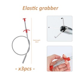 3 Claw Grabber, Automatic Spring Telescopic Rod, Elastic Grabber, Flexible Claw Grabber, Channel, Pipe Cleaning Hook, 60cm Grabbing Tool, Drain Grabber