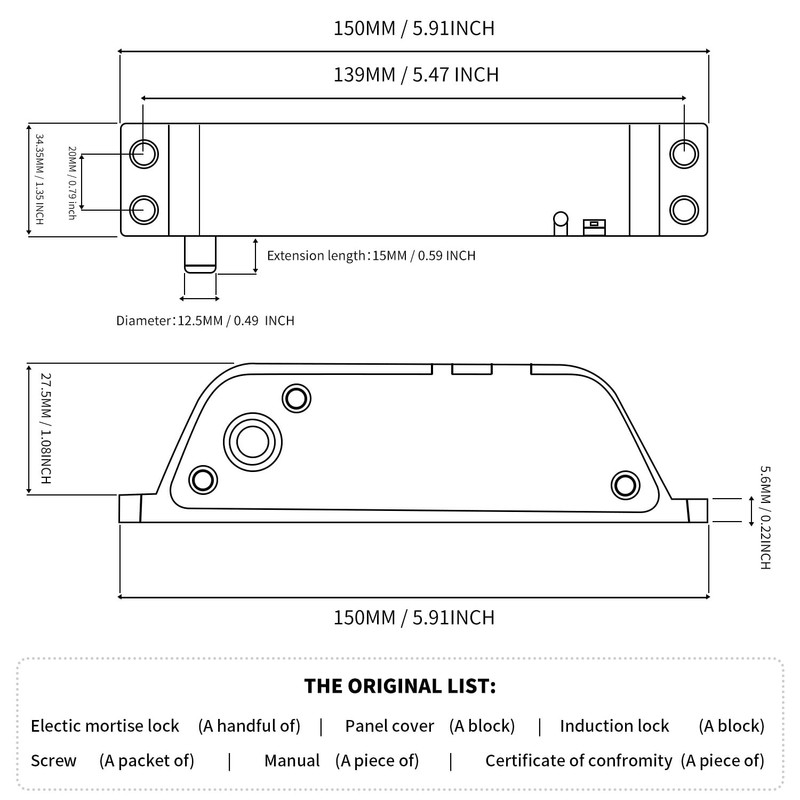 Electric Drop Bolt Lock DC 12V / 24V Fail Safe
