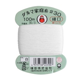 Yokota Daruma Household Thread Hand Sewing Thread 30 Count Fine 328.1 ft (100 m) Roll col. White 0115