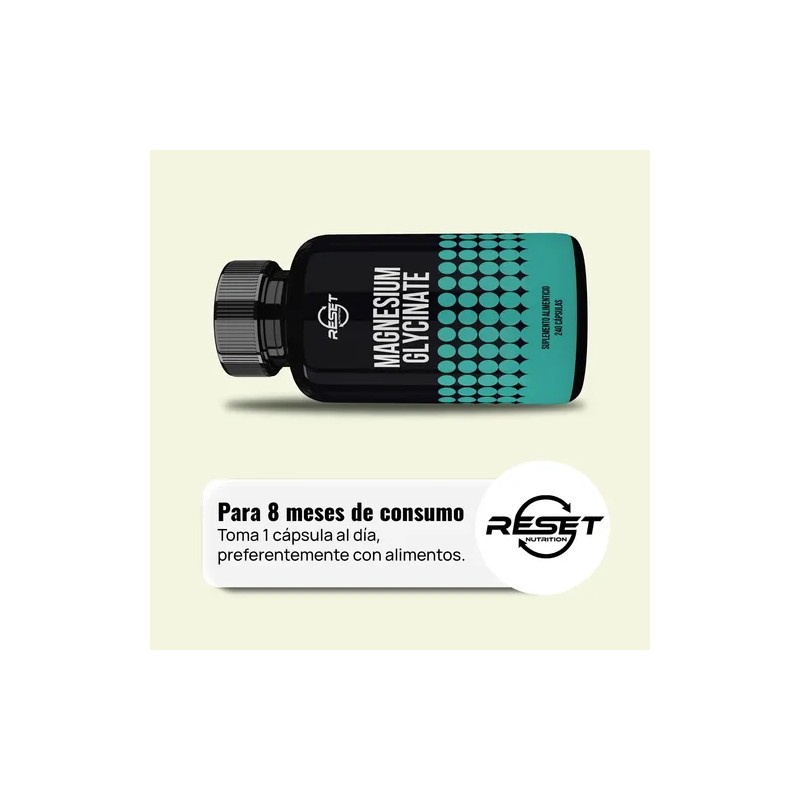 Reset Nutrition Glicinato Magnesio 400mg Estrés 240cáp