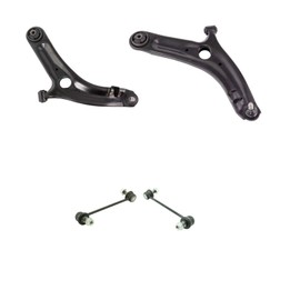 TRQ Front Suspension Kit Control Arm with Ball Joint Sway Bar Stabilizer Link Compatible with 2010-2013 Kia Soul