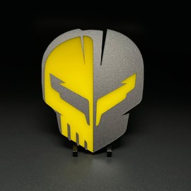 Factotum Motorsports One C8 Jake Skull fits Chevy Corvette Racing Emblems Badges Vette C8R (Yellow)