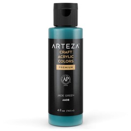 ARTEZA Craft Acrylic Paint, A608 Jade Green, 4 ounces Bottle, Water-Based, Blendable, Matte Acrylic Paint for Art & DIY Outdoor Projects
