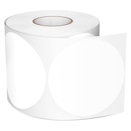 Meitaat Pack of 500 Round Stickers 76 mm Colour Coding Circle Labels Waterproof Roll Marking Dots White