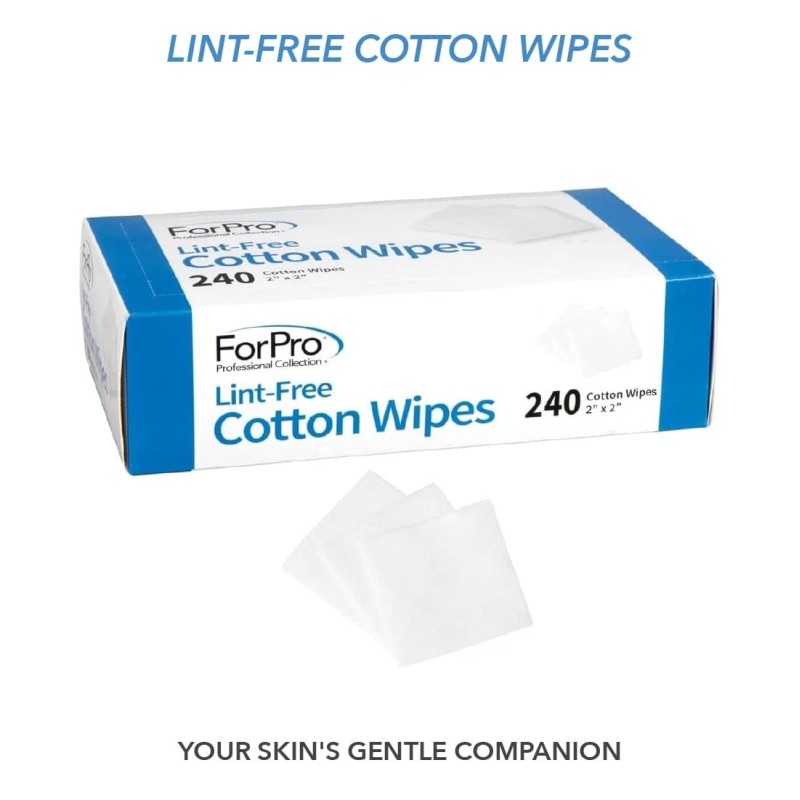 ForPro 240 Count Lint Free Cotton Wipes 100 Cotton Cosmetic