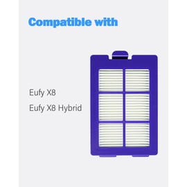 BBT BAMBOOST Filtersparts Fit for Eufy X8, Eufy Robovac X8 Hybrid, Filter Accessories Vacuum (Pack of 6)