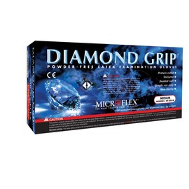 Diamond Grip Exam Glove, Small Latex Standard Cuff Length Textured Fingertips White, MF-300-S - Case of 1000