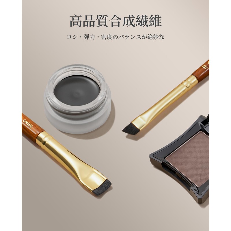 ROWNYEON CM161 Eyeliner Brush, 2 in 1, Diagonal Shape, Arc