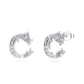 ABIGY Alphabet Earrings 925 Sterling Silver Earrings Initial Stud Earrings Jewellery Gift for Women, One size, Sterling Silver, Turquoise