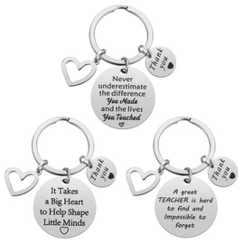 iWenSheng Teacher Christmas Gifts for Women - Teacher Valentine’s Day Appreciation Gifts for Teacher, 3PCS Teacher Keychain