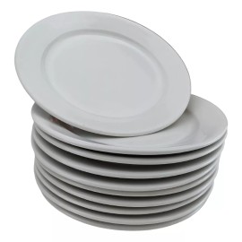 Anforama- Santa Anita Juego De 10 Platos Paneros De Loza Blanca 16 Cm Santa Anita