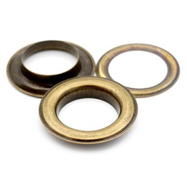 CRAFTMEMORE 1 inch Hole 10 Sets Grommets Eyelets with Washers for Leather, Tarp, Canvas (Antique Brass)