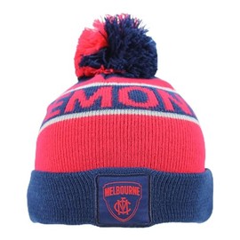 Melbourne Demons AFL Footy Junior Youths Kids Pom Pom Beanie