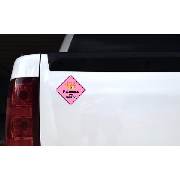 StickerTalk Princess on Board Vinyl Sticker, 5 inches by 5