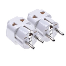USA to Europe (Schuko) (Type E/F) Travel Adapter Plug - 2 in 1 White Converter UK to Europe US to DE (1)