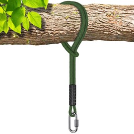 SELEWARE 15ft Tree Swing Rope Hammock Straps Hanging Kit - Fast & Easy Install for Hammock Chair, Tire Swing - Indoor/Outdoor Playground Accessories - Green, 1 Pack