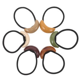 FRCOLOR 6pcs No Damage Elastic Hair Ties for Women Teen Geometric Ponytail Holders Durable Hair Accessories for Sensitive Scalps Elegant Minimalist Design