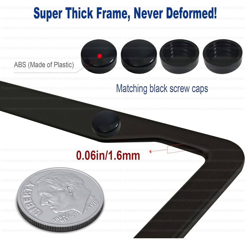 2 Pcs Aluminum Veteran License Plate Frame for US Army,4-Hole