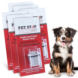 Pet Stop 6Pk Invisible Fence Collar Battery - Brand Compatible - Invisible Fence Brand Compatible R21 R22 R51 Dog Collar Battery, Dog Collar Battery Compatible with Invisible Fence